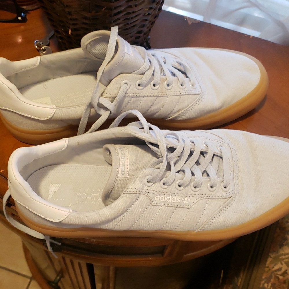 Adidas Men's White and Brown Sneakers - Picture 3 of 6